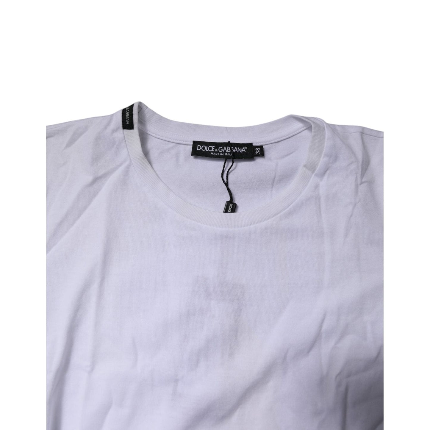 Dolce & Gabbana White Short Sleeves Round Neck Top T-shirt TSH87395-38