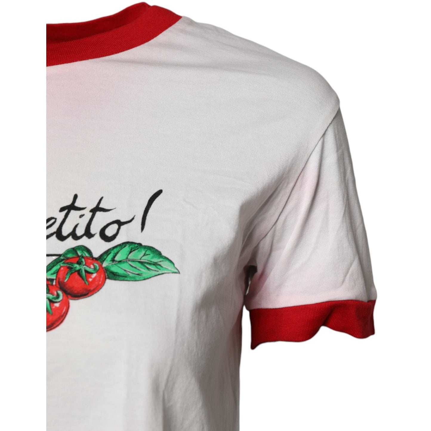 Dolce & Gabbana White Printed Round Neck Cropped Top T-shirt TSH87554-38