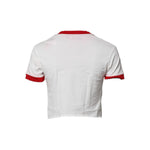 Dolce & Gabbana White Printed Round Neck Cropped Top T-shirt TSH87554-38