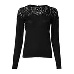 Dolce & Gabbana Black Floral Lace Long Sleeves Blouse Top TSH878528-36