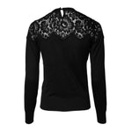 Dolce & Gabbana Black Floral Lace Long Sleeves Blouse Top TSH878528-36