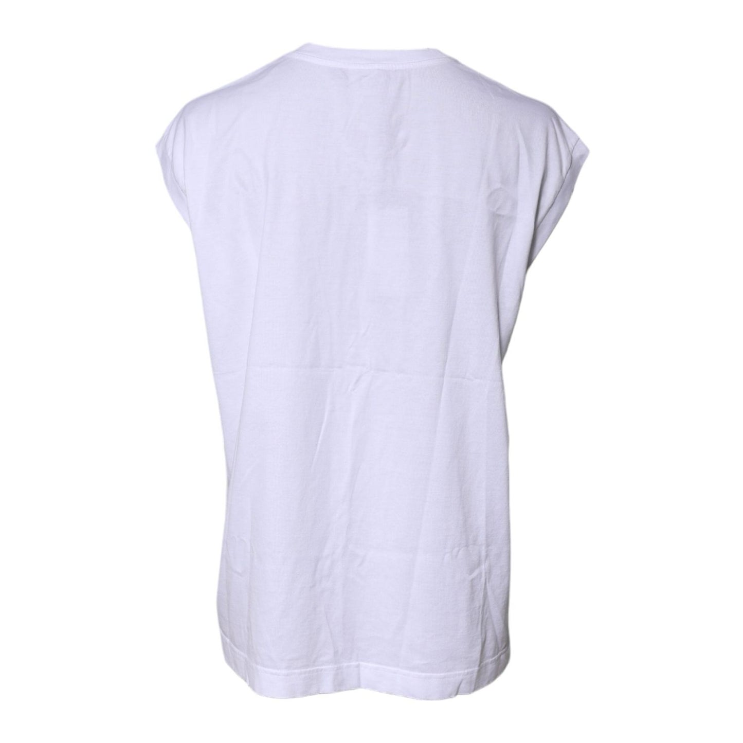 Dolce & Gabbana White Cotton Sleeveless Round Neck Tank Top TSH878641-42