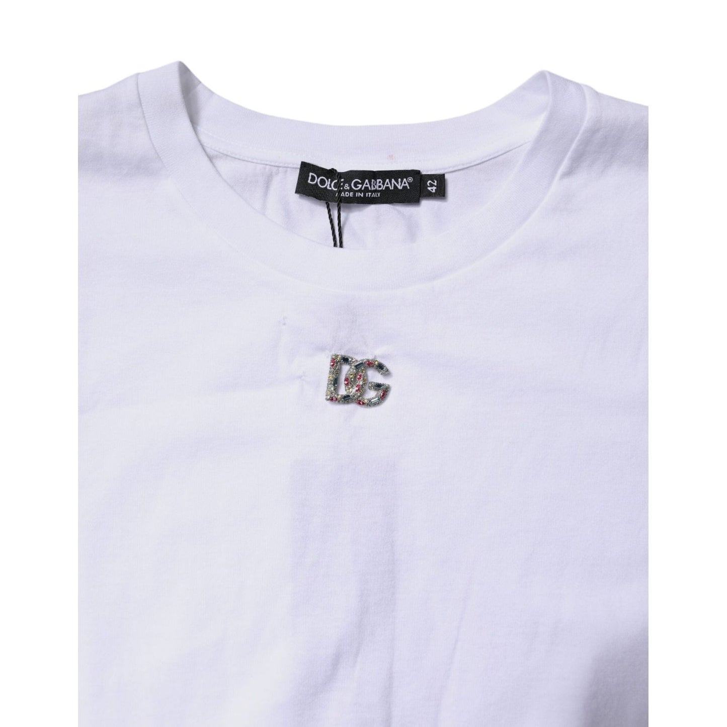 Dolce & Gabbana White Cotton Sleeveless Round Neck Tank Top TSH878641-42