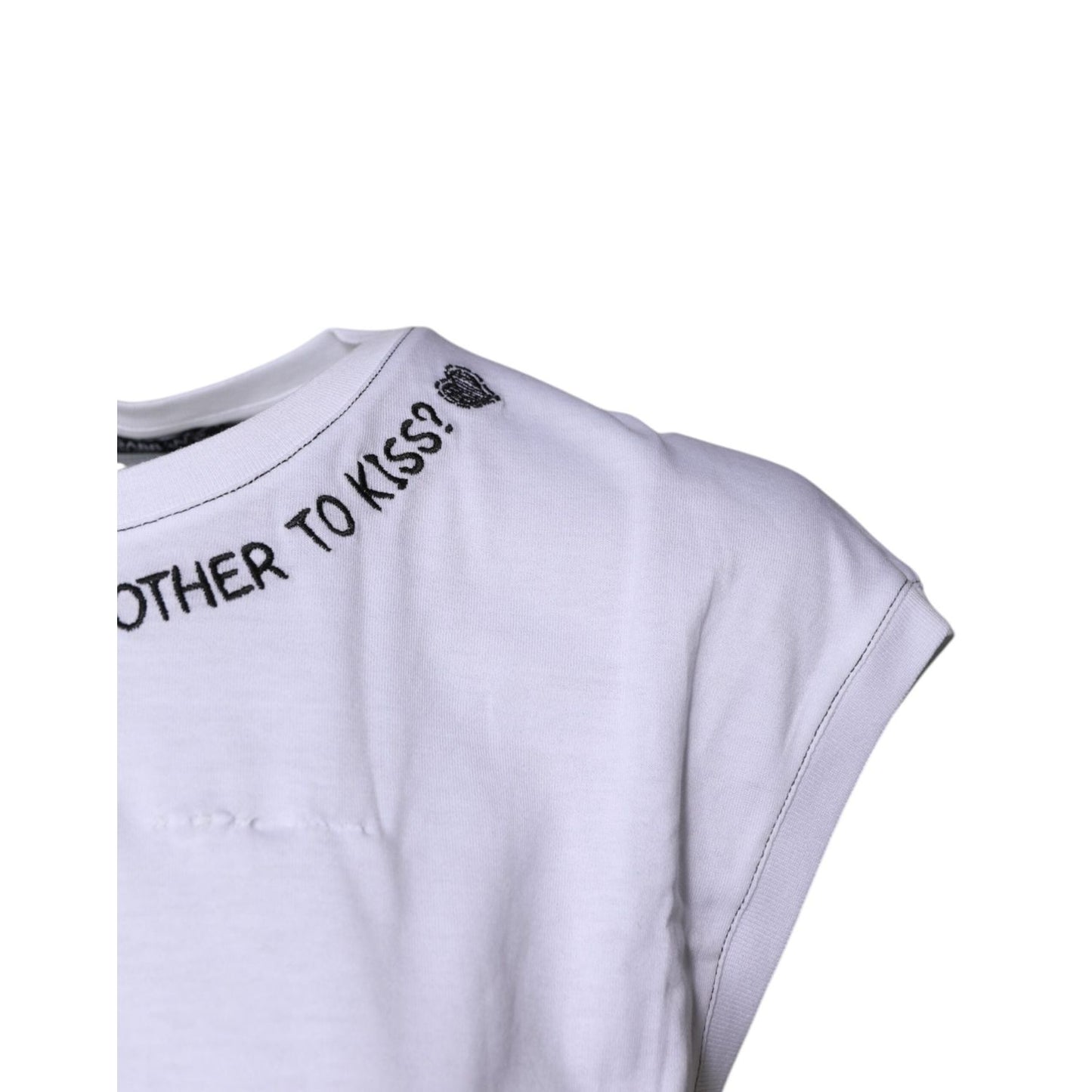 Dolce & Gabbana White Cotton Sleeveless Printed Tank T-shirt TSH878649-40