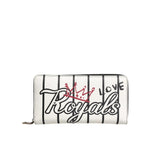 Dolce & Gabbana White Leather DG Crown Royals Continental Zip Around Wallet BAG4627