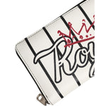Dolce & Gabbana White Leather DG Crown Royals Continental Zip Around Wallet BAG4627