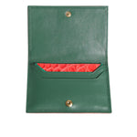 Dolce & Gabbana Red Exotic Leather Logo Plaque Card Holder Wallet