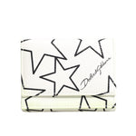 Dolce & Gabbana White Leather Trifold DG Star Print Card Holder Wallet BAG4614