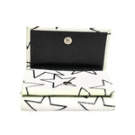 Dolce & Gabbana White Leather Trifold DG Star Print Card Holder Wallet BAG4614