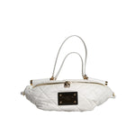 Dolce & Gabbana White Quilted Logo Plaque Belt Waist Fanny Pack Bag BAG4630