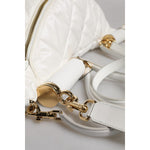 Dolce & Gabbana White Quilted Logo Plaque Belt Waist Fanny Pack Bag BAG4630