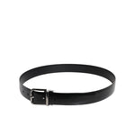 Dolce & Gabbana Black Shiny Leather Silver Metal Buckle Belt BEL9282-85