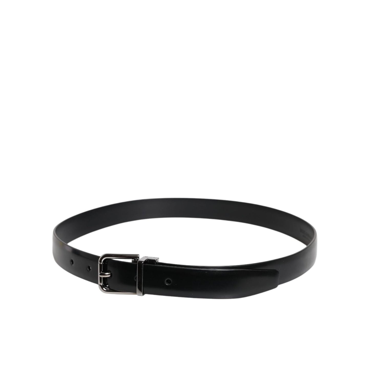 Dolce & Gabbana Black Solid Leather Classic Waist Buckle Belt BEL9311-80