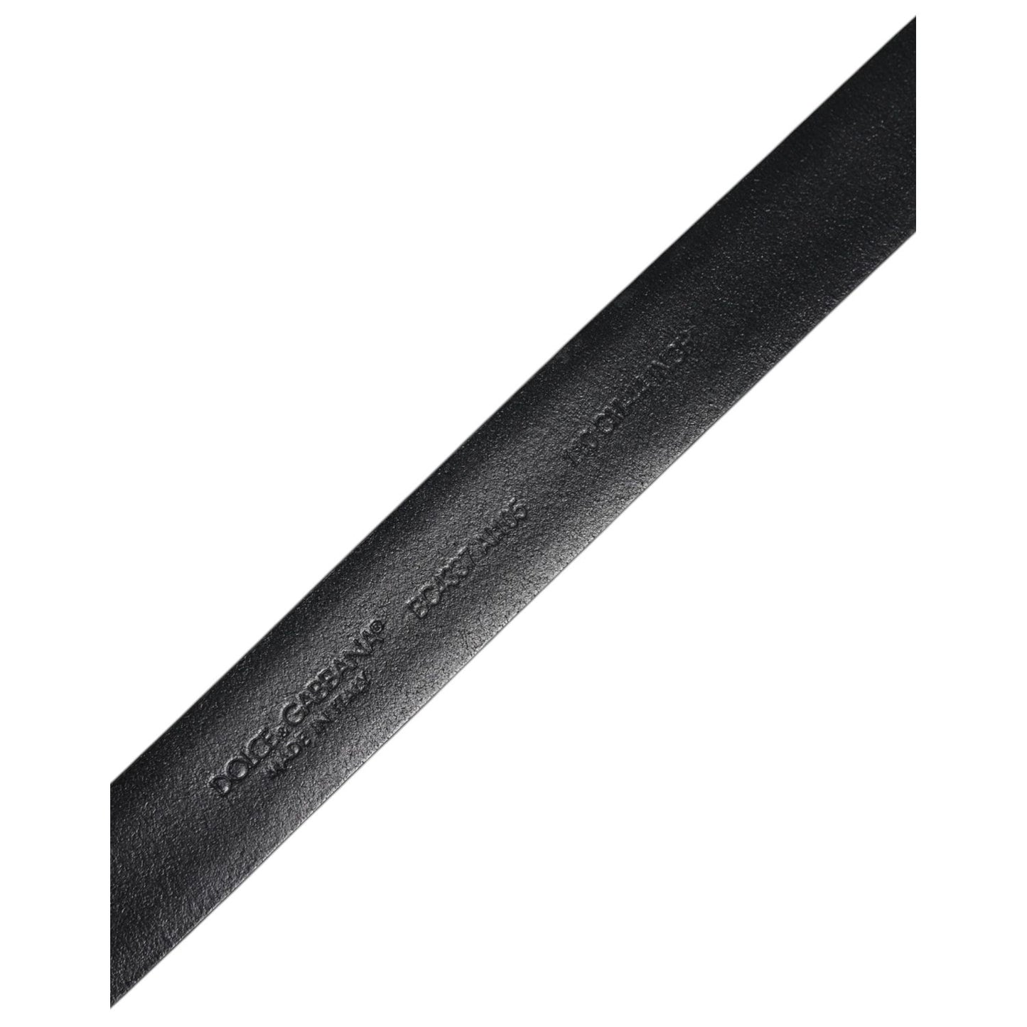 Dolce & Gabbana Black Solid Leather Classic Waist Buckle Belt BEL9311-80