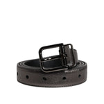 Dolce & Gabbana Black Leather Classic Metal Logo Buckle Belt BEL9314-90