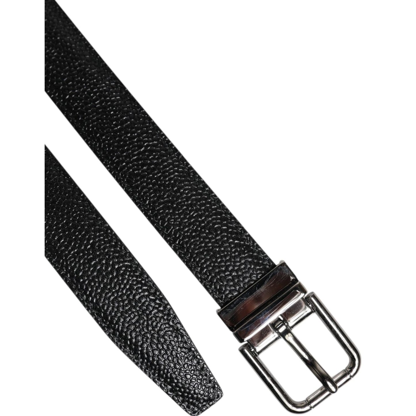 Dolce & Gabbana Black Calf Leather Classic Metal Buckle Belt BEL9350-85