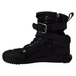 Dolce & Gabbana Black Nylon High Top Sorrento Sneakers Shoes LA10076-39