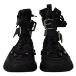 Dolce & Gabbana Black Nylon High Top Sorrento Sneakers Shoes LA10076-39