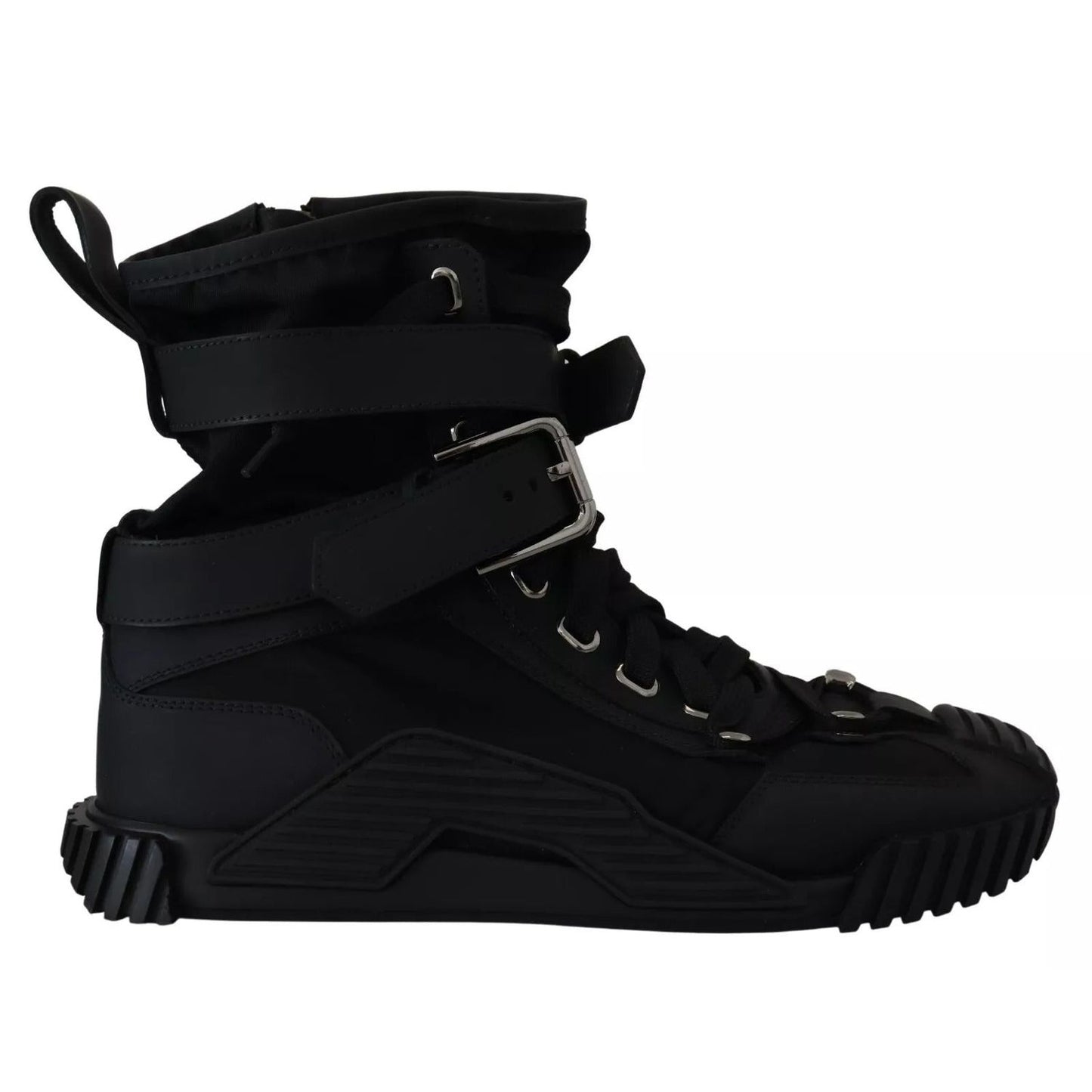 Dolce & Gabbana Black Nylon High Top Sorrento Sneakers Shoes LA10076-39