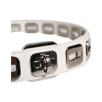 Dolce & Gabbana White Leather Gold Tone Rotating Buckle Belt WMB394-90