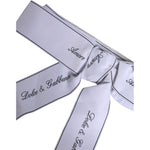 Dolce & Gabbana White Waist Ribbon Wide Bow Logo Belt WMB459-40