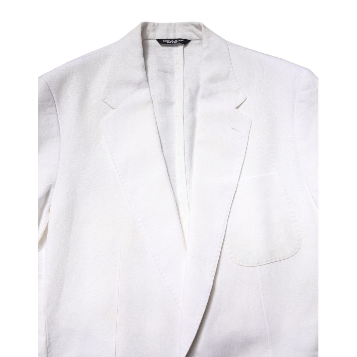 Dolce & Gabbana White Single Breasted Men Coat Blazer Suit JKT41479-48