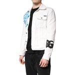 Dolce & Gabbana White Graffiti Cotton Stretch Denim Jacket JKT41311-48