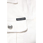 Dolce & Gabbana White Graffiti Cotton Stretch Denim Jacket JKT41311-48