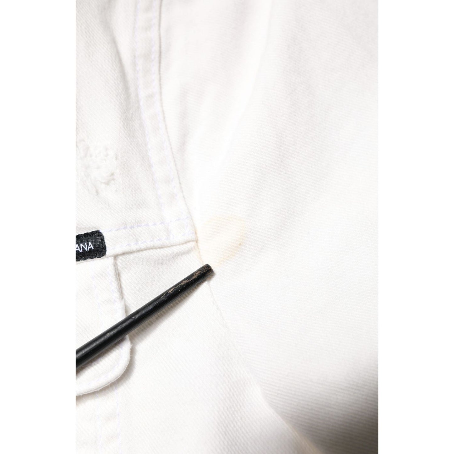 Dolce & Gabbana White Graffiti Cotton Stretch Denim Jacket JKT41311-48