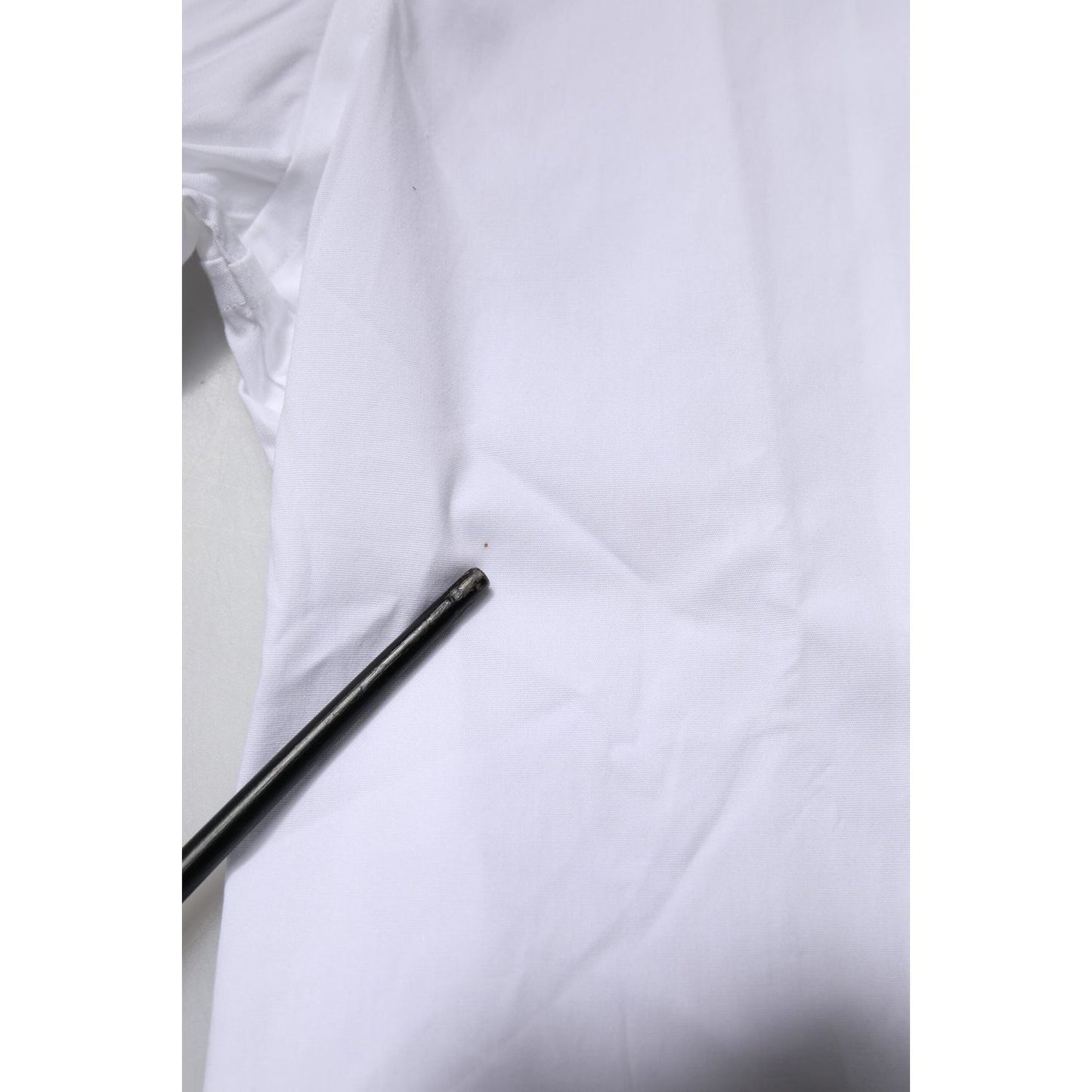Dolce & Gabbana White Cotton Stretch GOLD Dress Formal Shirt TSH878610-38