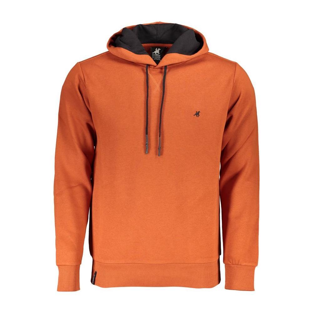 U.S. Grand Polo Elegant Bronze Hooded Sweatshirt with Embroidery