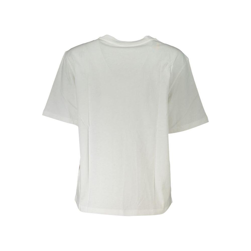 Patrizia Pepe Elegant Short Sleeve Crew Neck T-Shirt with Rhinestone Detail Patrizia Pepe Light Gray