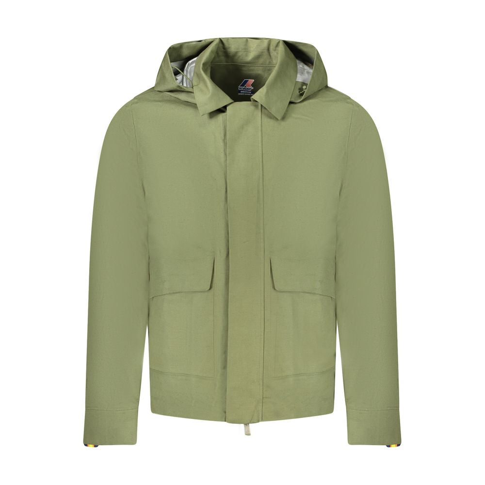 K-WAY Green Linen Men Jacket KW-34936-L