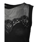Dolce & Gabbana Black Lace Sheer Crew Neck Sleeveless Top TSH878592-38