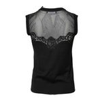 Dolce & Gabbana Black Lace Sheer Crew Neck Sleeveless Top TSH878592-38