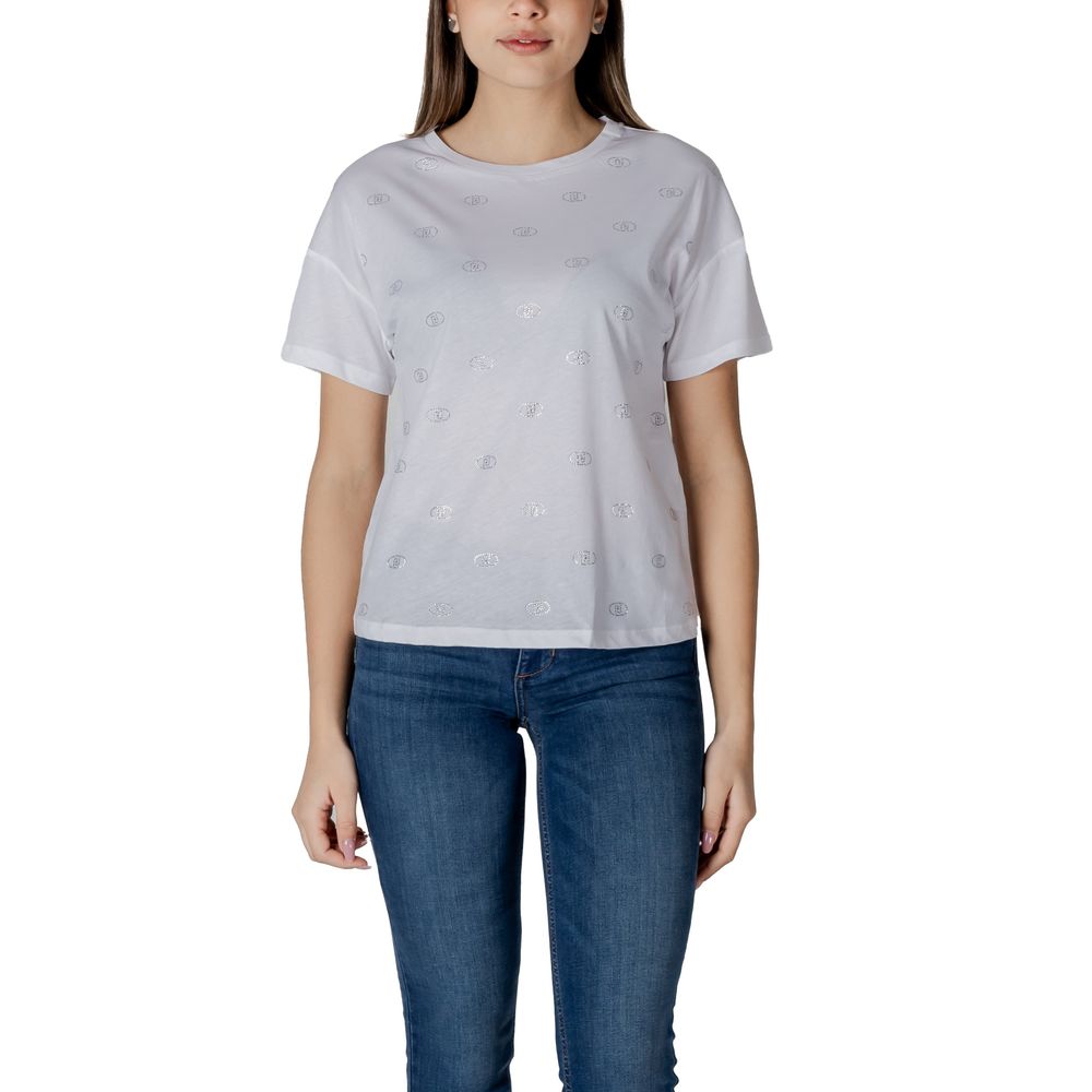 Liu Jo White Cotton Tops & T-Shirt Liu Jo Gray