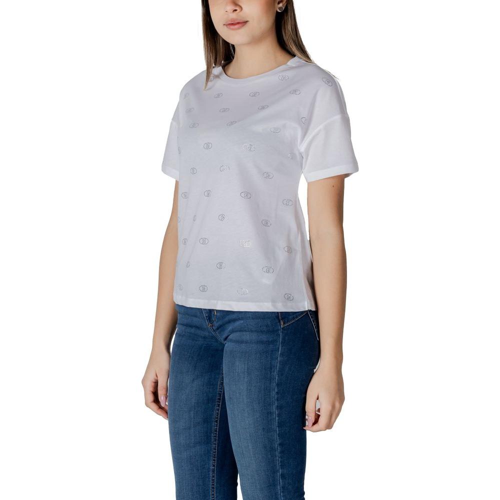 Liu Jo White Cotton Tops & T-Shirt Liu Jo Dark Slate Gray