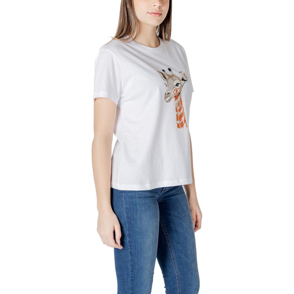 Liu Jo White Cotton Tops & T-Shirt Liu Jo Dark Slate Gray