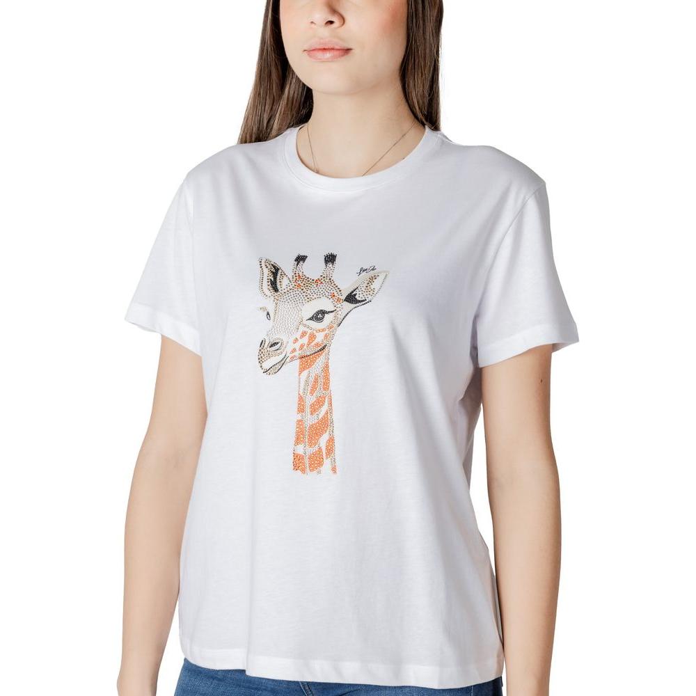 Liu Jo White Cotton Tops & T-Shirt Liu Jo Light Gray