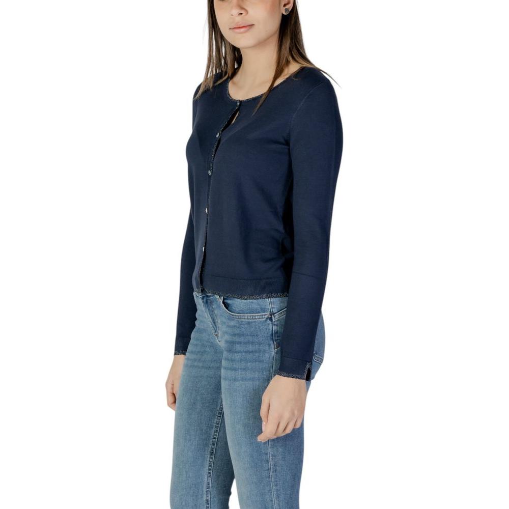 Liu Jo Blue Viscose Cardigan Liu Jo Dark Slate Gray