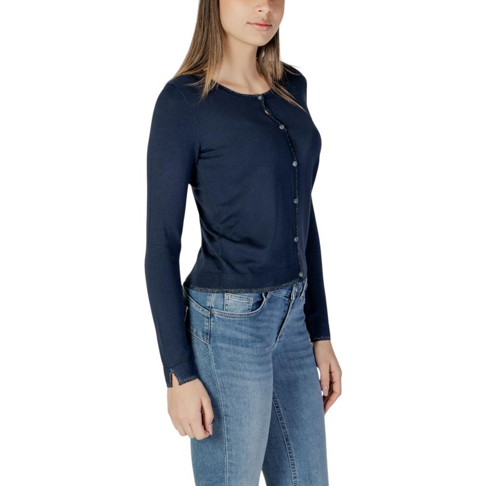 Liu Jo Blue Viscose Cardigan Liu Jo Dark Slate Gray
