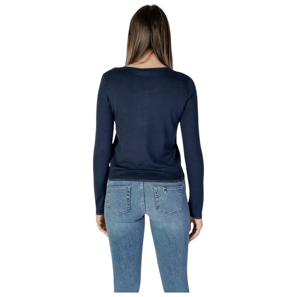Liu Jo Blue Viscose Cardigan Liu Jo Dark Slate Gray