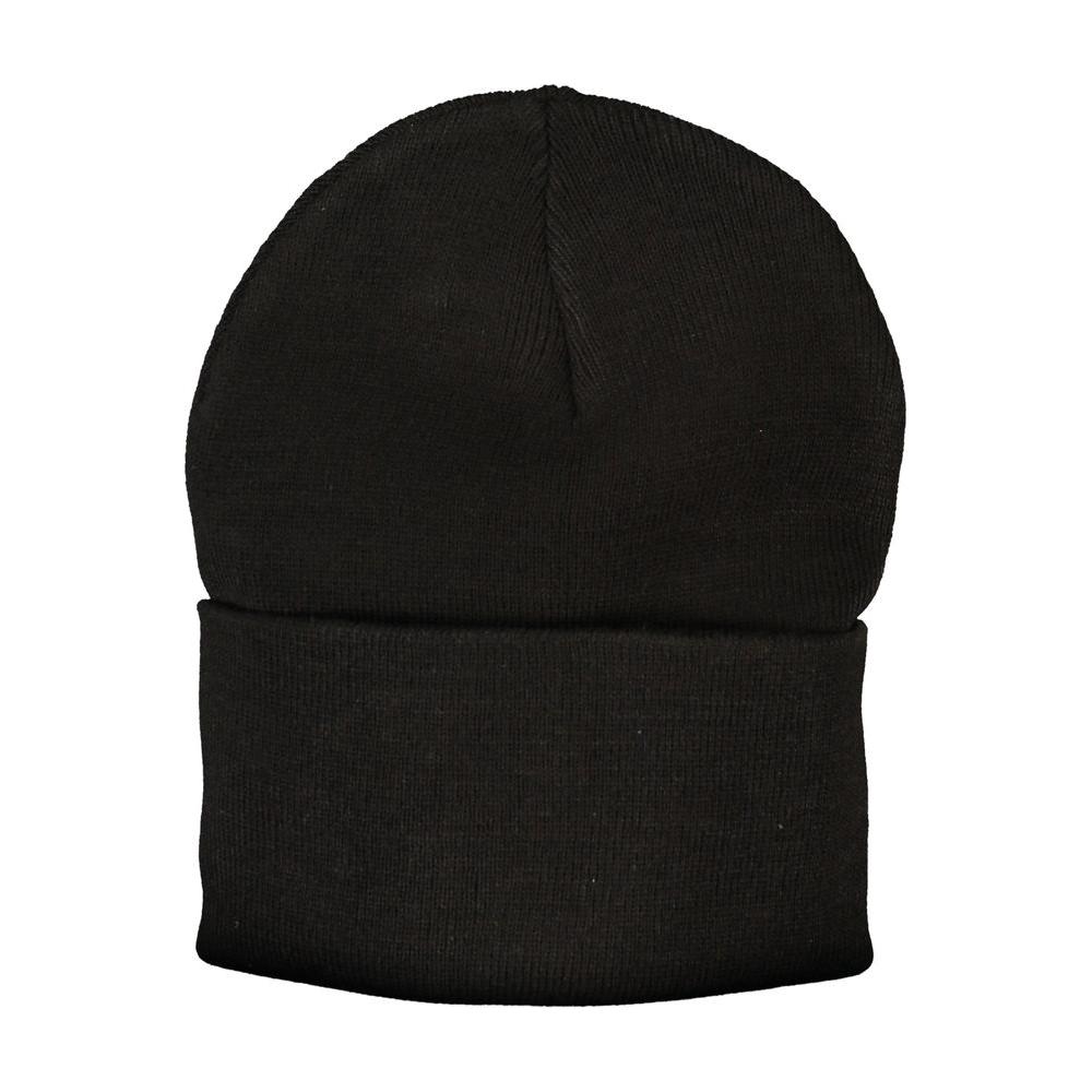 La Martina black polyester hat with logo embroidery.