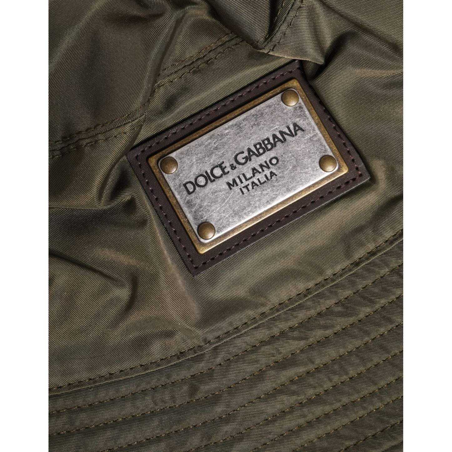 Dolce & Gabbana Brown DG Plaque Wide Brim Bucket Hat Dolce & Gabbana Dark Slate Gray