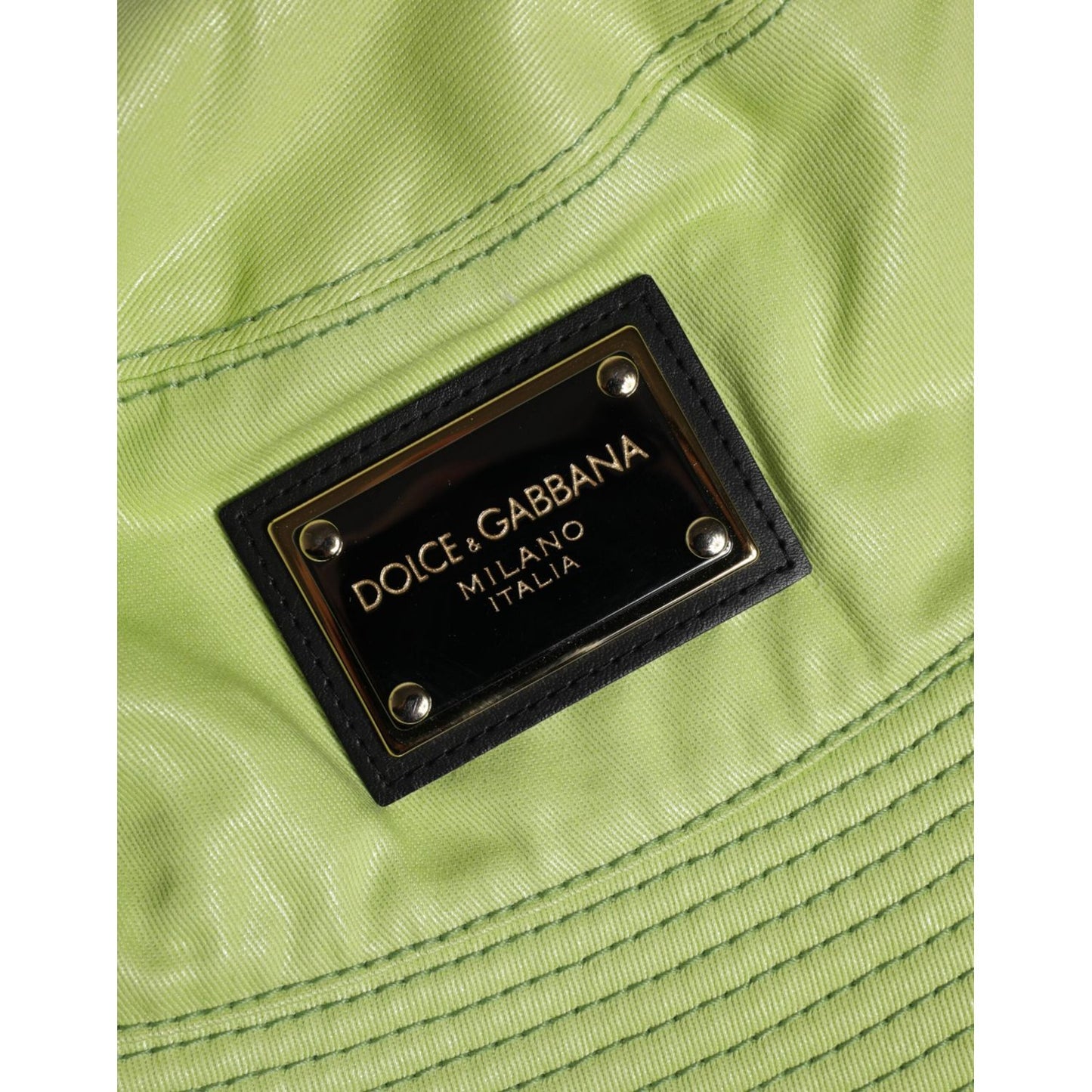Dolce & Gabbana Green DG Plaque Wide Brim Bucket Hat Dolce & Gabbana Dark Khaki