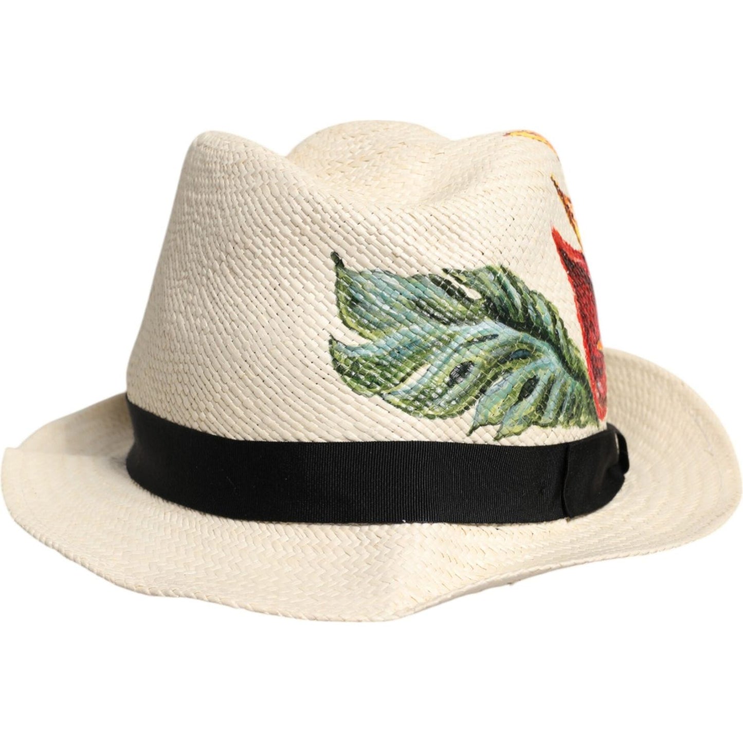 Dolce & Gabbana Dolce & Gabbana Beige Floral Print Straw Wide Brim Fedora Hat HAT9694-57 1728,57 cm|S,58 cm|M,59 cm|L,67345645728,Accessories,Beige,Dolce & Gabbana,Hats & Caps - Men - Accessories,Material: 100% Straw,Men,Men - Accessories,New with tags