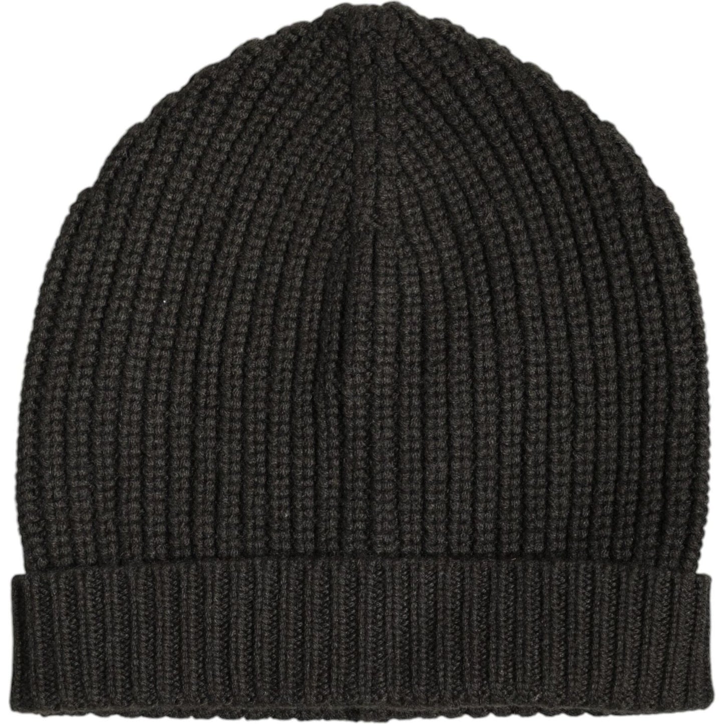 Dolce & Gabbana Dark Gray Cashmere Knit Winter Beanie Hat Dolce & Gabbana Black