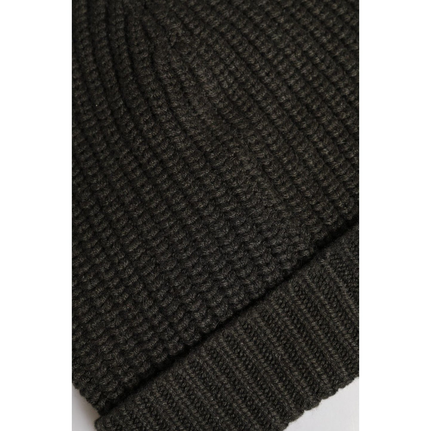 Dolce & Gabbana Dark Gray Cashmere Knit Winter Beanie Hat Dolce & Gabbana Black