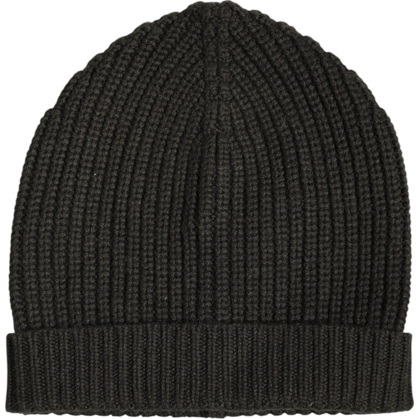 Dolce & Gabbana Dark Gray Cashmere Knit Winter Beanie Hat Dolce & Gabbana Black