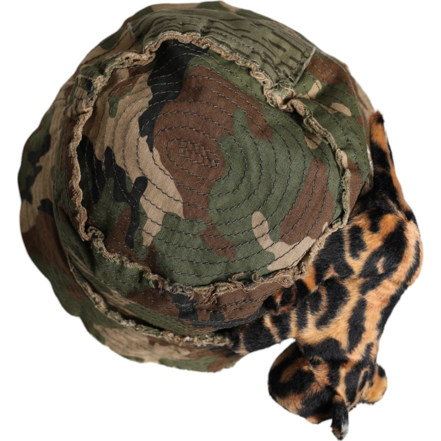 Dolce & Gabbana Multicolor Leopard Embellish Wide Brim Bucket Hat Dolce & Gabbana Dark Slate Gray